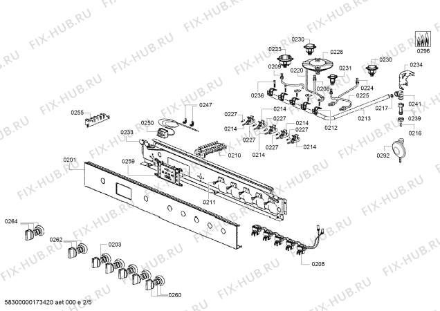 Схема №2 HSB738356M с изображением Ручка двери для электропечи Bosch 00747348