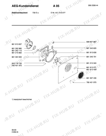 Взрыв-схема плиты (духовки) Aeg COMPETENCE 730E-S - Схема узла Section4