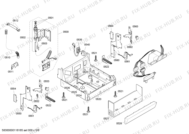 Взрыв-схема посудомоечной машины Bosch SRS53E12EU - Схема узла 05