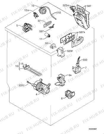 Взрыв-схема стиральной машины Electrolux EWF1434 - Схема узла Electrical equipment 268