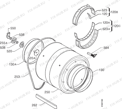 Взрыв-схема стиральной машины Arthurmartinelux ADE576E - Схема узла Functional parts 267