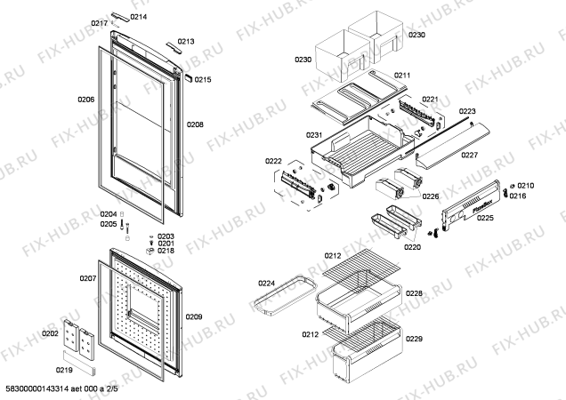 Схема №2 RB272372 с изображением Панель управления для холодильника Bosch 00677130
