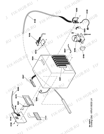 Взрыв-схема холодильника Kitchen Aid KRVX 6030LH - Схема узла