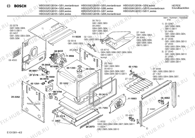 Взрыв-схема плиты (духовки) Bosch HBE632DGB - Схема узла 02