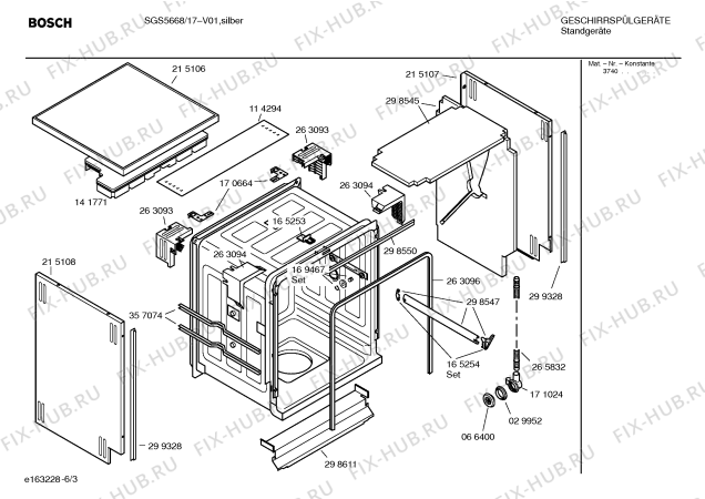 Взрыв-схема посудомоечной машины Bosch SGS5668 - Схема узла 03