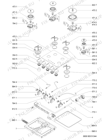 Схема №1 AKM 433/WH/01 с изображением Трубка подачи газа для электропечи Whirlpool 481953048694