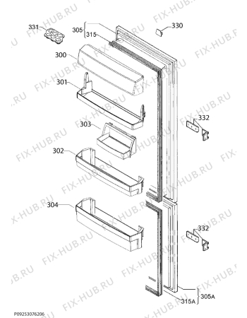 Взрыв-схема холодильника Aeg SCS6181VNS - Схема узла Door