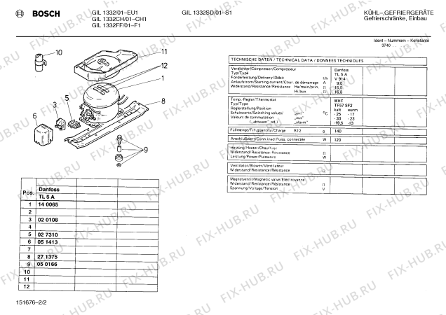 Взрыв-схема холодильника Bosch GIL1332CH - Схема узла 02