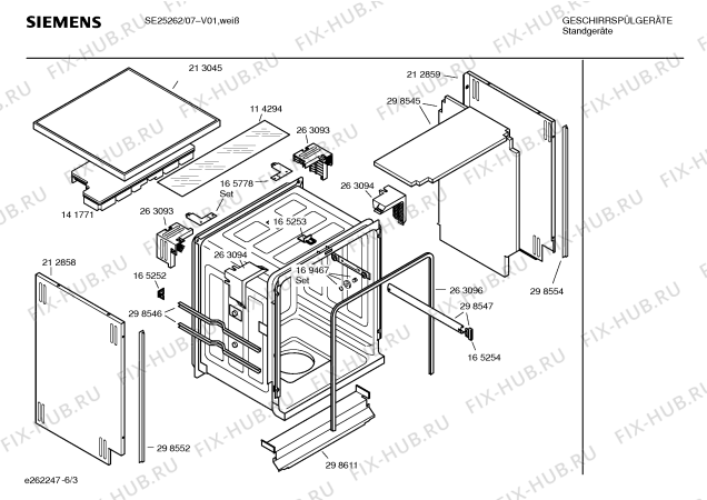 Взрыв-схема посудомоечной машины Siemens SE25262 JOKER - Схема узла 03