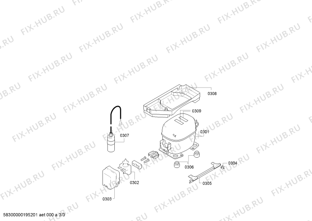 Взрыв-схема холодильника Bosch KIR20V30 - Схема узла 03