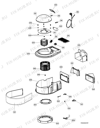 Взрыв-схема вытяжки Aeg Electrolux DD8692-M - Схема узла Section 3