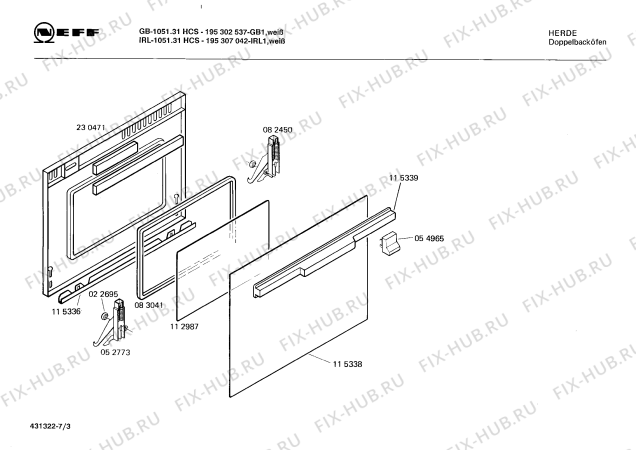 Схема №4 195307041 IRL-1051.31HCS с изображением Решетка для духового шкафа Bosch 00116014