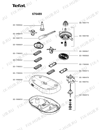 Взрыв-схема кухонного комбайна Tefal 676489 - Схема узла 676489RU.__2