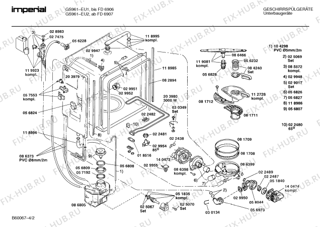 Схема №1 GS961 GS961(03) с изображением Панель для посудомойки Bosch 00270125