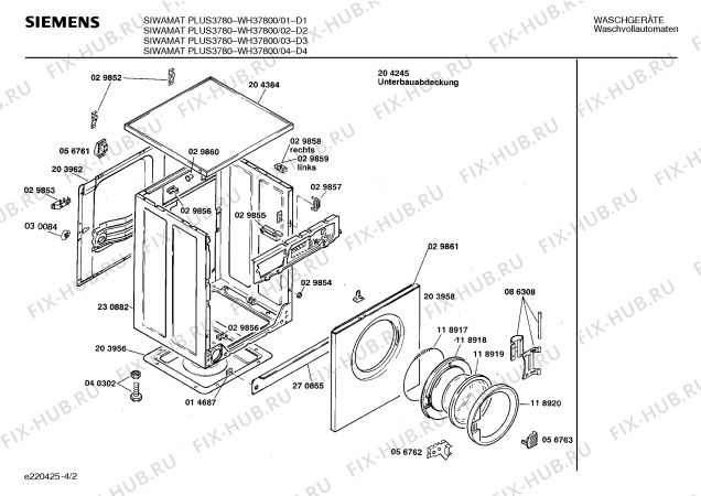 Схема №1 WH37800 SIWAMAT PLUS 3780 с изображением Панель управления для стиральной машины Siemens 00270894