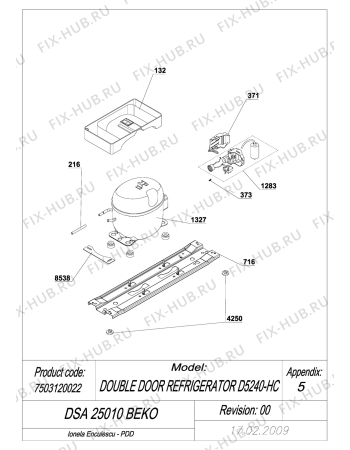 Взрыв-схема холодильника Beko DSA25010 (7503120022) - EXPLODED VIEW COMPRESSOR_TYPE2 DSA25010