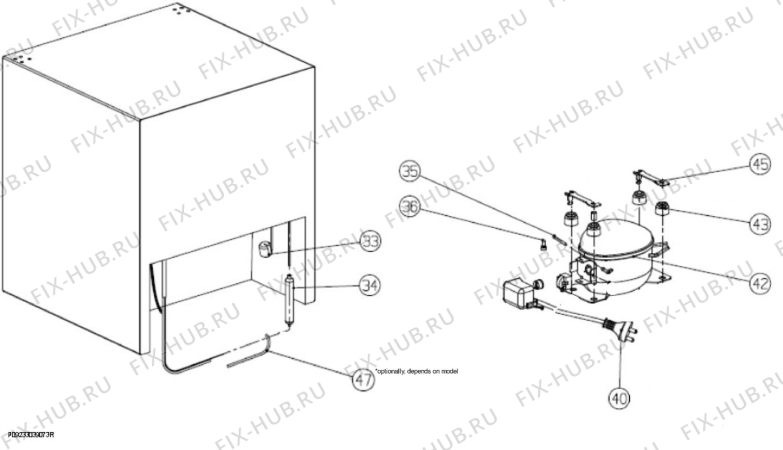 Взрыв-схема холодильника Zanussi ZRX51100WA - Схема узла Cooling system 017