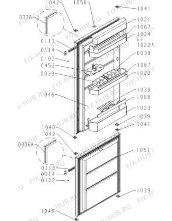 Взрыв-схема холодильника Korting KNRKI4181DW (346622, HZFI2827AF) - Схема узла 02