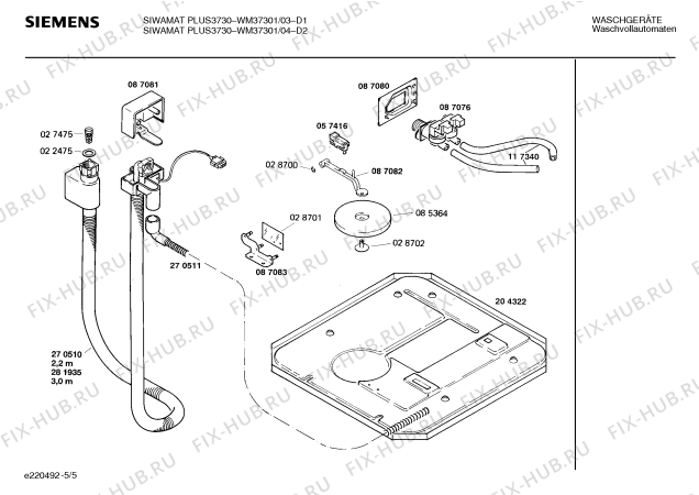 Схема №2 WM37301 SIWAMAT PLUS 3730 с изображением Панель для стиралки Siemens 00271078