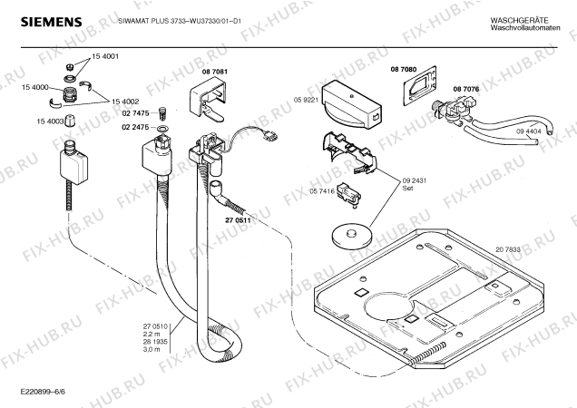 Схема №4 WU37330 SIWAMAT PLUS 3733 с изображением Панель для стиральной машины Siemens 00286257