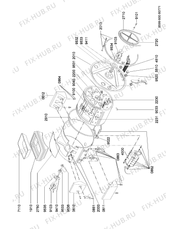 Схема №1 LA 440 T с изображением Уплотнитель (прокладка) для стиральной машины Whirlpool 481246668654