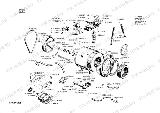 Взрыв-схема стиральной машины Siemens WV2460 SIWAMAT 246 - Схема узла 02