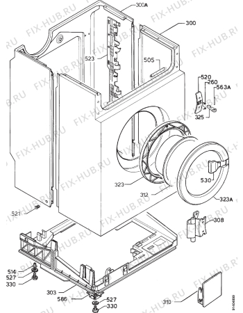 Взрыв-схема стиральной машины Zanussi FL1225 - Схема узла Cabinet + armatures