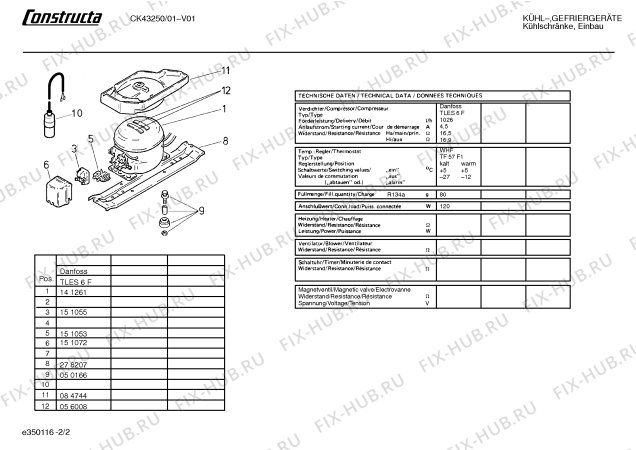 Взрыв-схема холодильника Constructa CK43250 - Схема узла 02