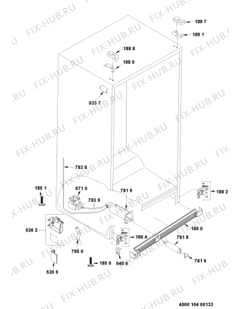 Схема №4 WSF5552 A+IX с изображением Дверца для холодильной камеры Whirlpool 481010473140