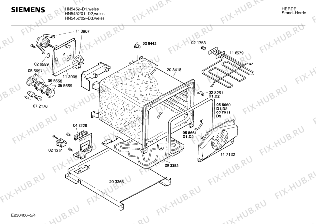 Схема №1 HN5452 с изображением Стеклокерамика для плиты (духовки) Siemens 00203491