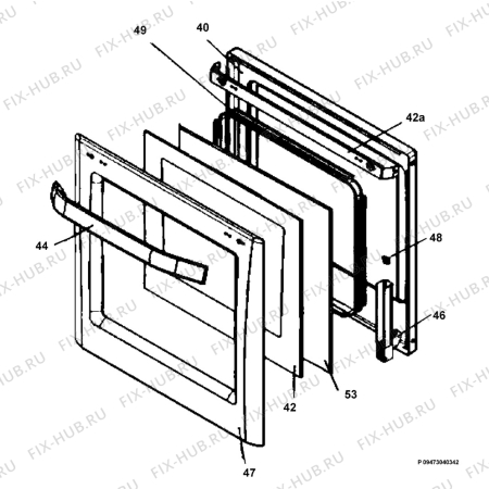 Взрыв-схема плиты (духовки) Electrolux EKM513502W - Схема узла Section 3