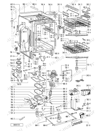 Схема №1 ADG 3966 NBM с изображением Блок управления для посудомоечной машины Whirlpool 481221478388