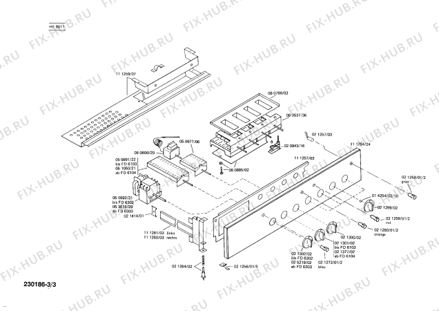 Схема №1 HE802226 с изображением Переключатель для плиты (духовки) Bosch 00050991
