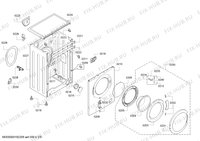 Взрыв-схема стиральной машины Bosch WLG20160BL - Схема узла 02