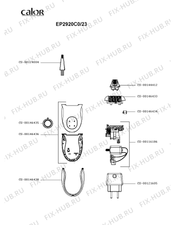 Схема №1 EP2920C0/23 с изображением Часть корпуса для электробритвы Calor CS-00146436