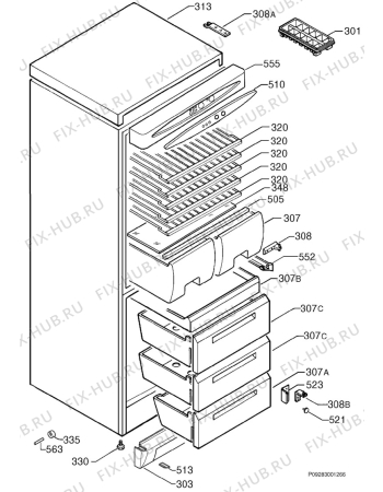 Взрыв-схема холодильника Kelvinator KCB340 - Схема узла Housing 001
