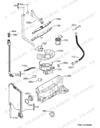 Взрыв-схема посудомоечной машины Ikea SKINANDE 00279771 - Схема узла Hydraulic System 272