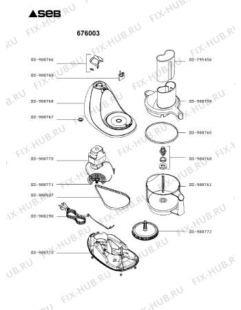 Схема №1 676293 с изображением Ручка регулировки для кухонного комбайна Seb SS-988766