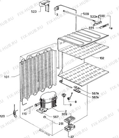 Взрыв-схема холодильника Electrolux TF422A - Схема узла Refrigerator cooling system