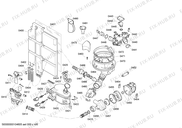 Взрыв-схема посудомоечной машины Bosch SRI45T02EU - Схема узла 04