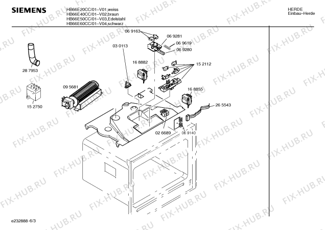 Схема №3 HB66E60CC с изображением Инструкция по эксплуатации для духового шкафа Siemens 00522671