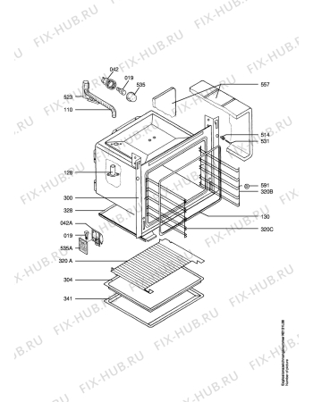 Взрыв-схема плиты (духовки) Aeg CE4106-1-B - Схема узла Oven