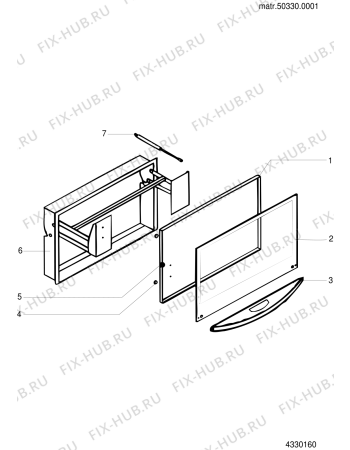 Схема №1 PMV1IXHA (F048671) с изображением Дверь (стекло) духовки для духового шкафа Indesit C00259378