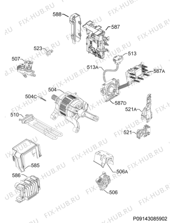 Взрыв-схема стиральной машины Electrolux EWF1276HDW - Схема узла Electrical equipment 268