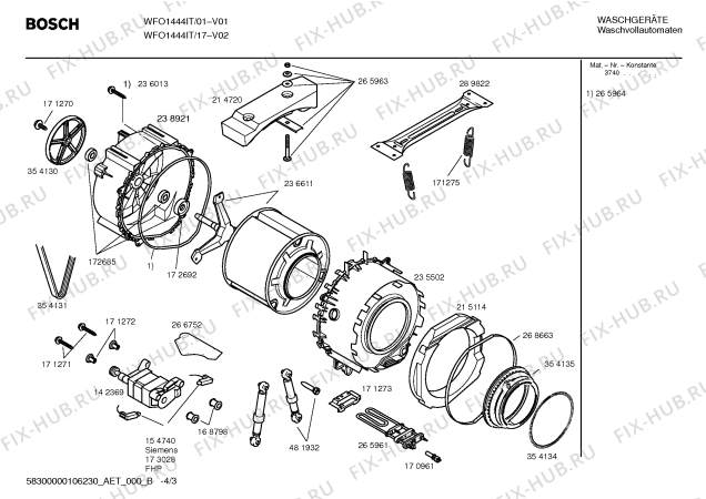Схема №1 WFO1444IT Maxx WFO1444 с изображением Инструкция по эксплуатации для стиралки Bosch 00594091