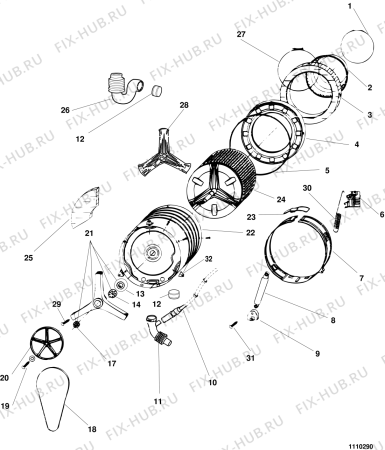 Схема №1 WS630TXR (F015104) с изображением Криостат для стиралки Indesit C00053935