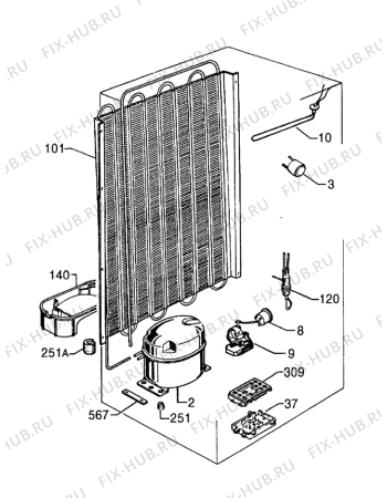 Взрыв-схема холодильника Aeg S2752DTW5 - Схема узла Cooling system 017