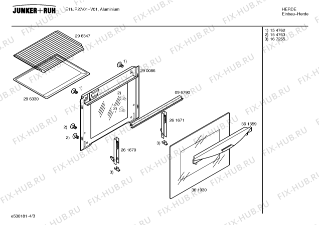Взрыв-схема плиты (духовки) Junker&Ruh E11JR27 - Схема узла 03