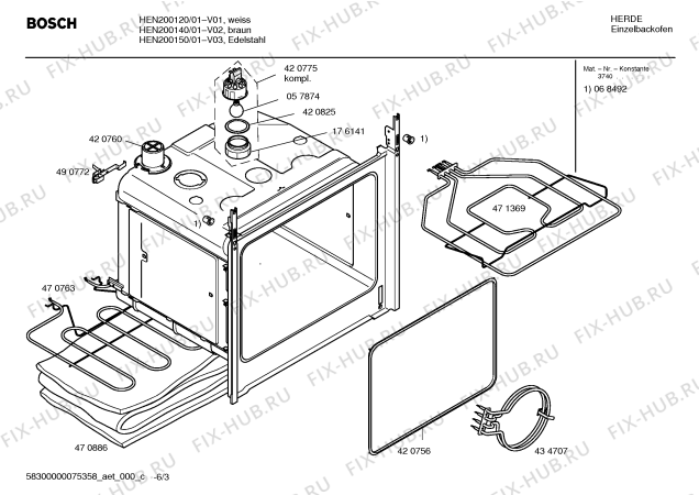 Схема №5 HEN200020 с изображением Ручка конфорки для электропечи Bosch 00422996