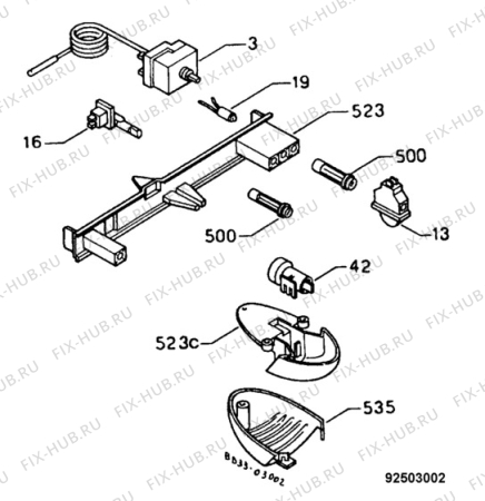 Взрыв-схема холодильника Zanussi ZFC20/RD - Схема узла Thermostat